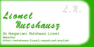 lionel mutshausz business card